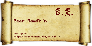 Beer Ramón névjegykártya